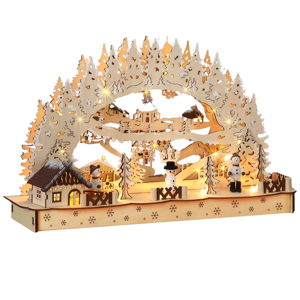 Świąteczny LED łuk CLEMENT, 45x12,5x28cm, naturalny brąz Świąteczny LED łuk CLEMENT, 45x12,5x28cm, naturalny brąz
